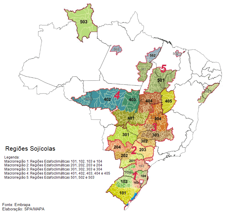 Regiões sojícolas do Brasil 
